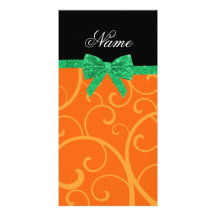 Arc orange nommé fait sur commande de scintillemen cartes de vœux avec photo