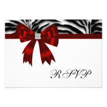 Arc rouge RSVP de zèbre rouge Invitation Personnalisée