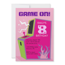 Arcade Video Game Birthday Party Invitations