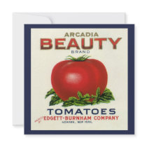 Arcadia Beauty Tomatoes, Vintage Fruit Crate Label Invitations
