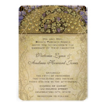 Arch Art Nouveau Peacock Birds Wedding Invitation
