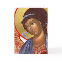 Archangel Gabriel with Christ and Mother of God Greeting Card