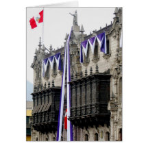 Archbishop's Palace with "Jealousy Balconies" Lima Greeting Cards