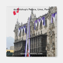 Archbishop's Palace with "Jealousy Balconies" Lima Refrigerator Magnet