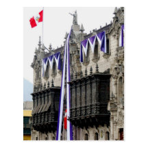 Archbishop's Palace with "Jealousy Balconies" Lima Postcard