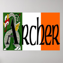 Archer Celtic Dragon Poster Print