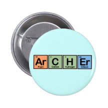 Archer made of Elements Pinback Buttons