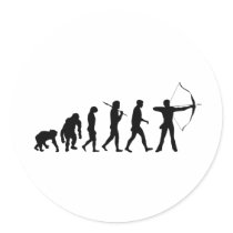 Archery Evolution of an Archery Bow and Arrow Round Stickers
