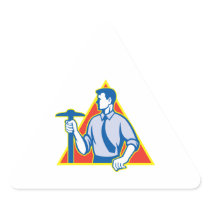 Architect Holding T-Square Side Retro Sticker