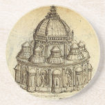 Architectural Sketch by Leonardo da Vinci Drink Coasters
