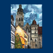 Architecture européenne de paysage urbain de Cobou impressions sur toile
