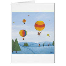 Arctic Balloon Race Greeting Cards