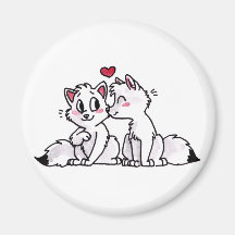 Arctic Fox Kiss Magnet