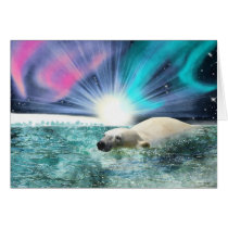 Arctic Polar Bear & Aurora Art Gifts
