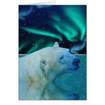 Arctic Polar Bear & Aurora Art Gifts