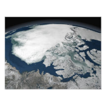 Arctic sea ice above North America Art Photo