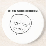 Are You Fucking Kidding Me Rage Face Meme Drink Coasters