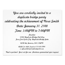 Are You Hungry For Bridge? (Four Card Suits) Custom Invitations