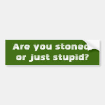 Are you stoned,or just stupid? bumper stickers