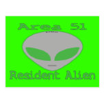 Area 51 Resident Alien Postcard
