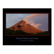 Arenal Volcano at Sunset Postcard