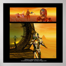 ARES AND TITAN  IN THE DESERT OF HYPERION PRINT