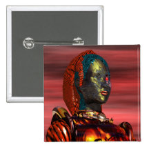 ARES - CYBORG PINBACK BUTTONS