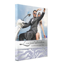 Argent de toile de photo de fiançailles de mariage toile tendue