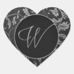 Argent du monogramme W et joint noir de mariage da Autocollants