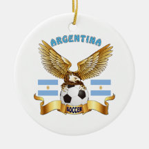 Argentina Football Designs Christmas Ornaments