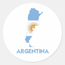 ARGENTINA MAP ROUND STICKERS