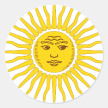 Argentina Sun Round Sticker