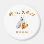 Argentinian Dogo Shares Beer Refrigerator Magnets