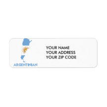ARGENTINIAN MAP RETURN ADDRESS LABELS