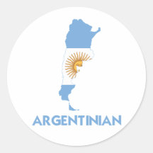ARGENTINIAN MAP ROUND STICKERS