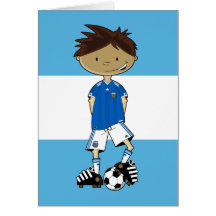 Argentinian World Cup Soccer Boy Greeting Cards