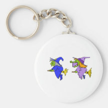Arguing Witches on brooms copy Keychain