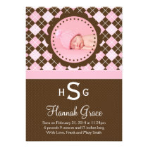 Argyle Baby Announcement Cards w/matching Envelope invitations