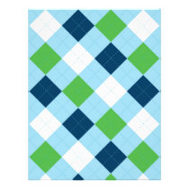 Argyle Blue Green Baby Scrapbook Paper letterhead