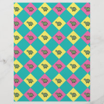 Argyle blue turtle pattern full color flyer