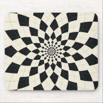 Argyle Burst/Flower - Black & White mousepads