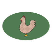 Argyle Folk Art Rooster Stickers