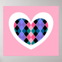 Argyle heart print