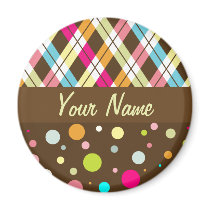 Argyle Polka Dots Refrigerator Magnets