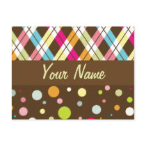 Argyle Polka Dots Postcard