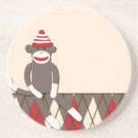 Argyle Sock Monkey Coaster