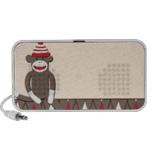 Argyle Sock Monkey Doodle Notebook Speakers