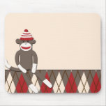 Argyle Sock Monkey Mousepad