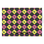 Argyle turtle pattern on black card