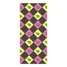 Argyle turtle pattern on black rack card design